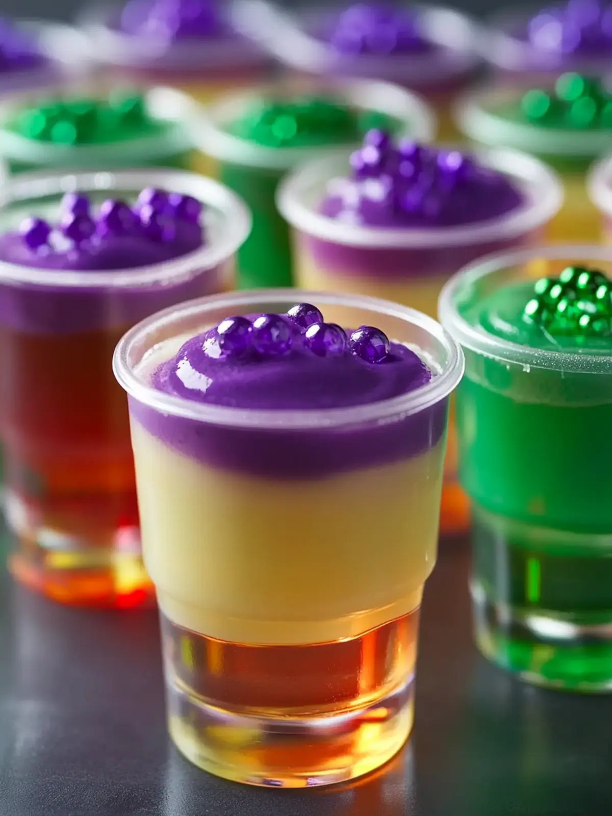 Mardi Gras Jello Shots
