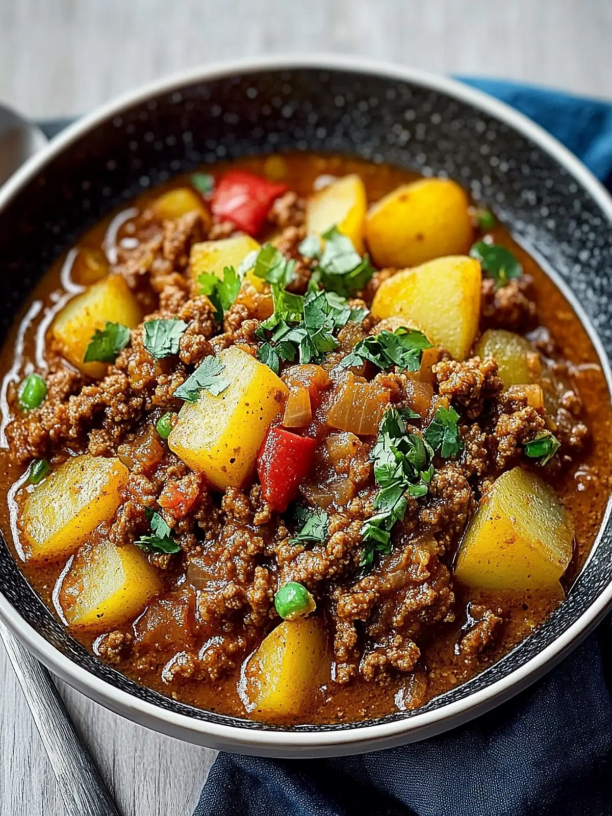 Spicy Ground Beef and Potato Curry