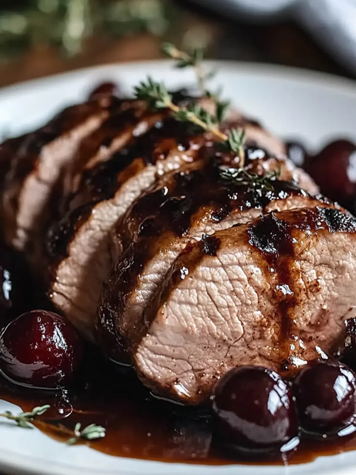 Cherry Balsamic Glazed Pork Tenderloin
