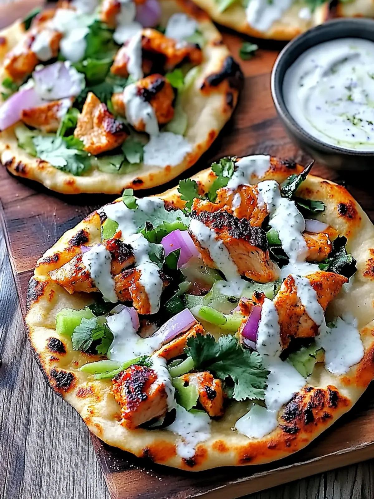 Tandoori Chicken Naan Pizza