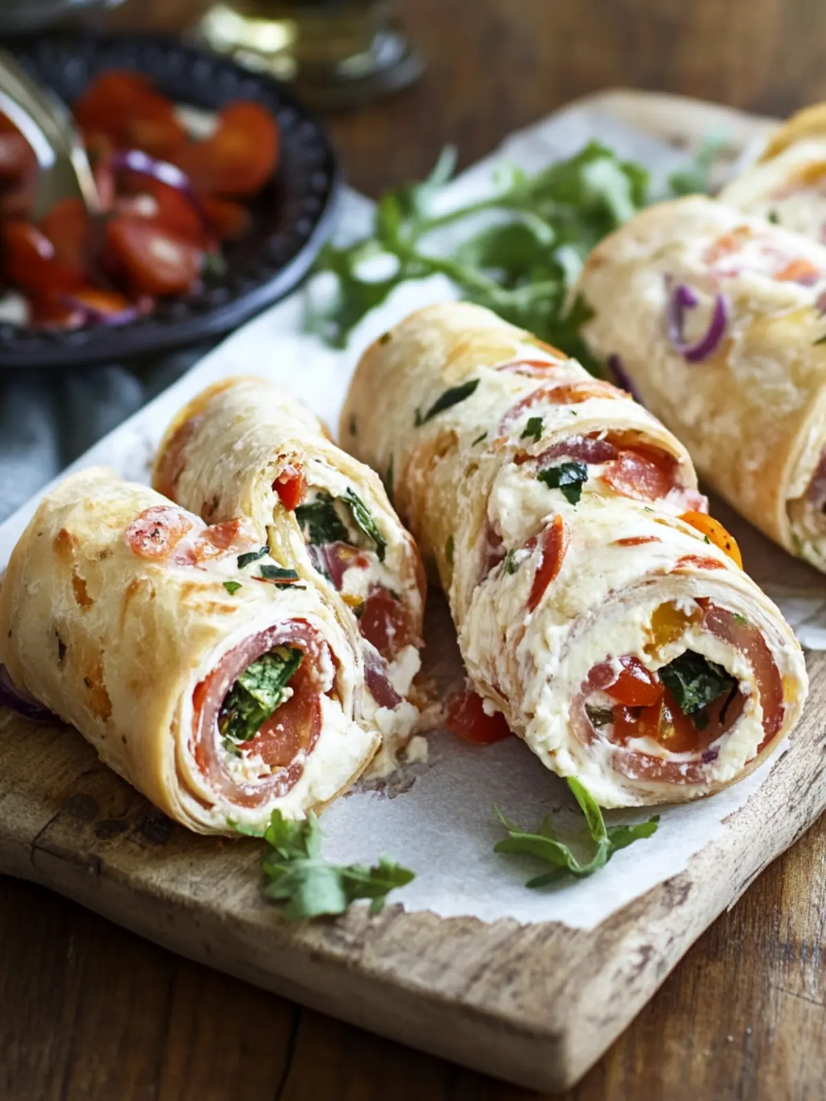 Muffuletta Cream Cheese Roll-Up