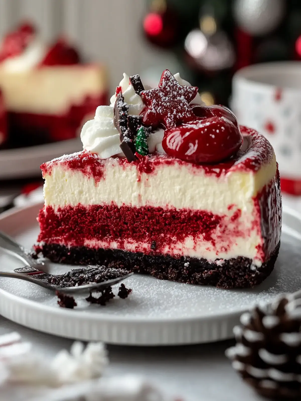 Christmas Red Velvet Cheesecake