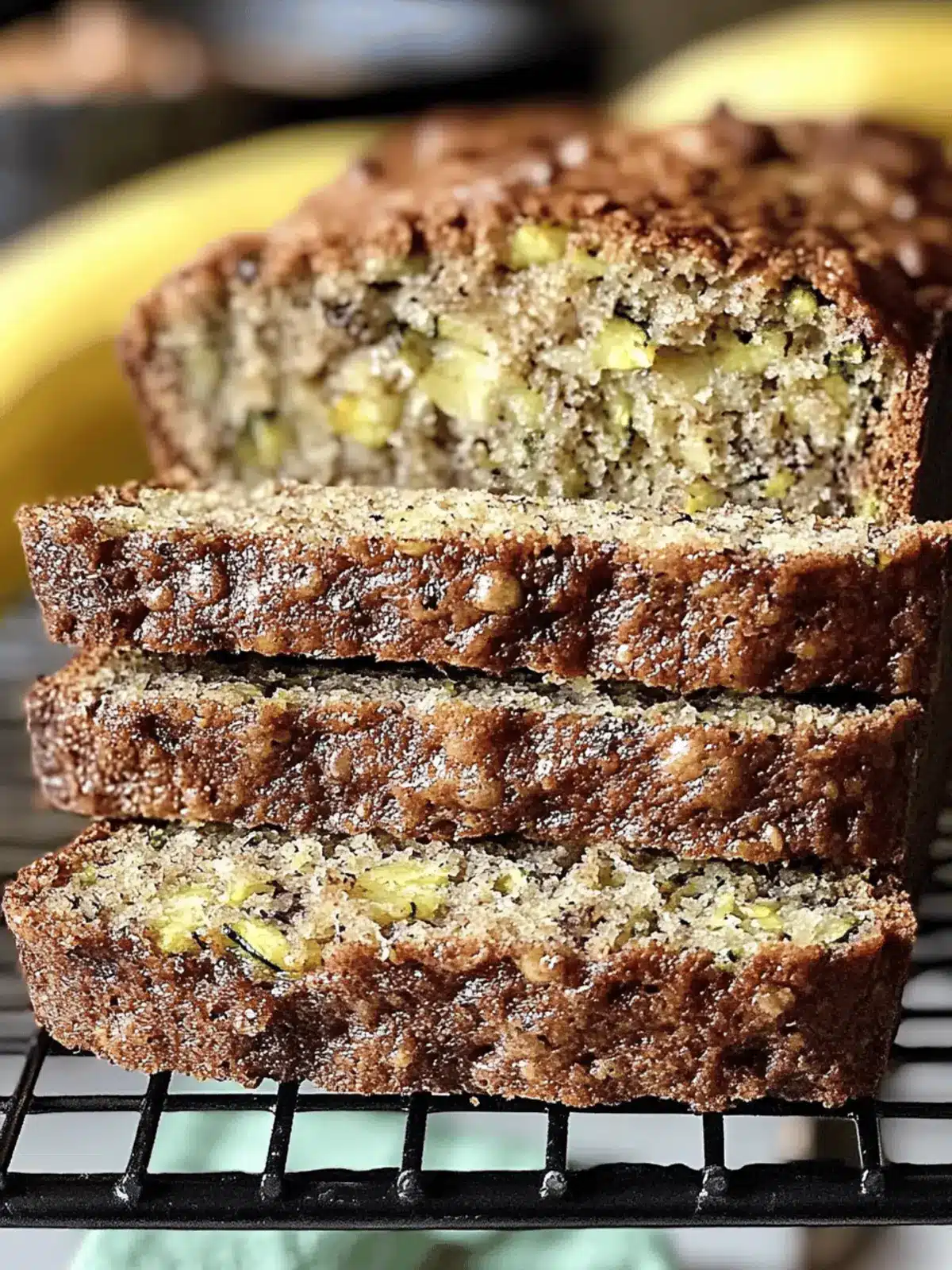 Fluffy Sourdough Discard Zucchini Banana Bread