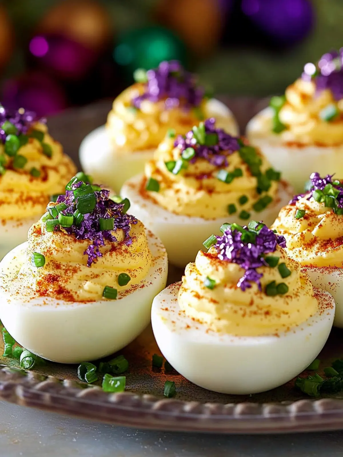 Mardi Gras Deviled Eggs