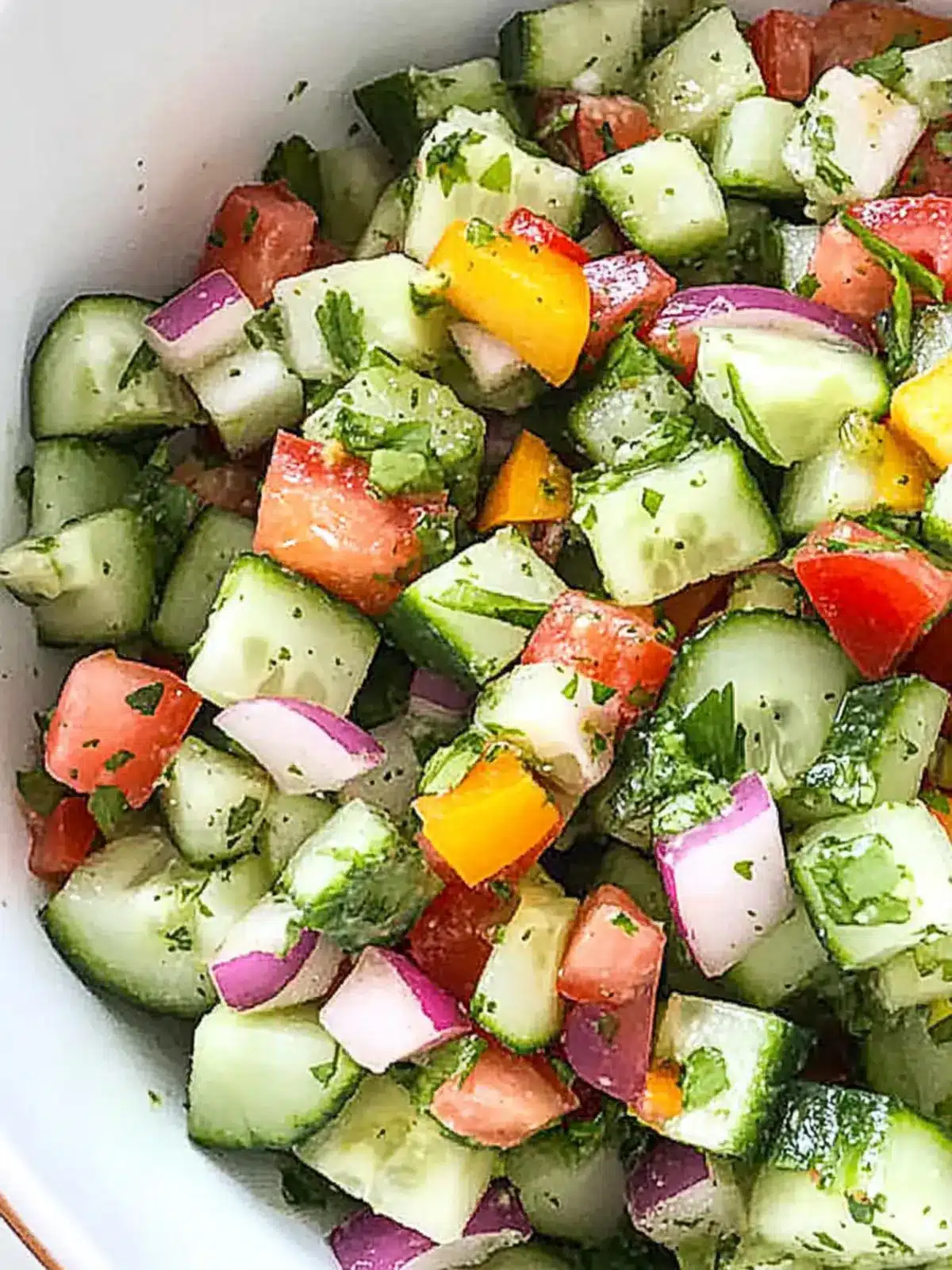 Low Carb Chopped Cucumber Garden Salad