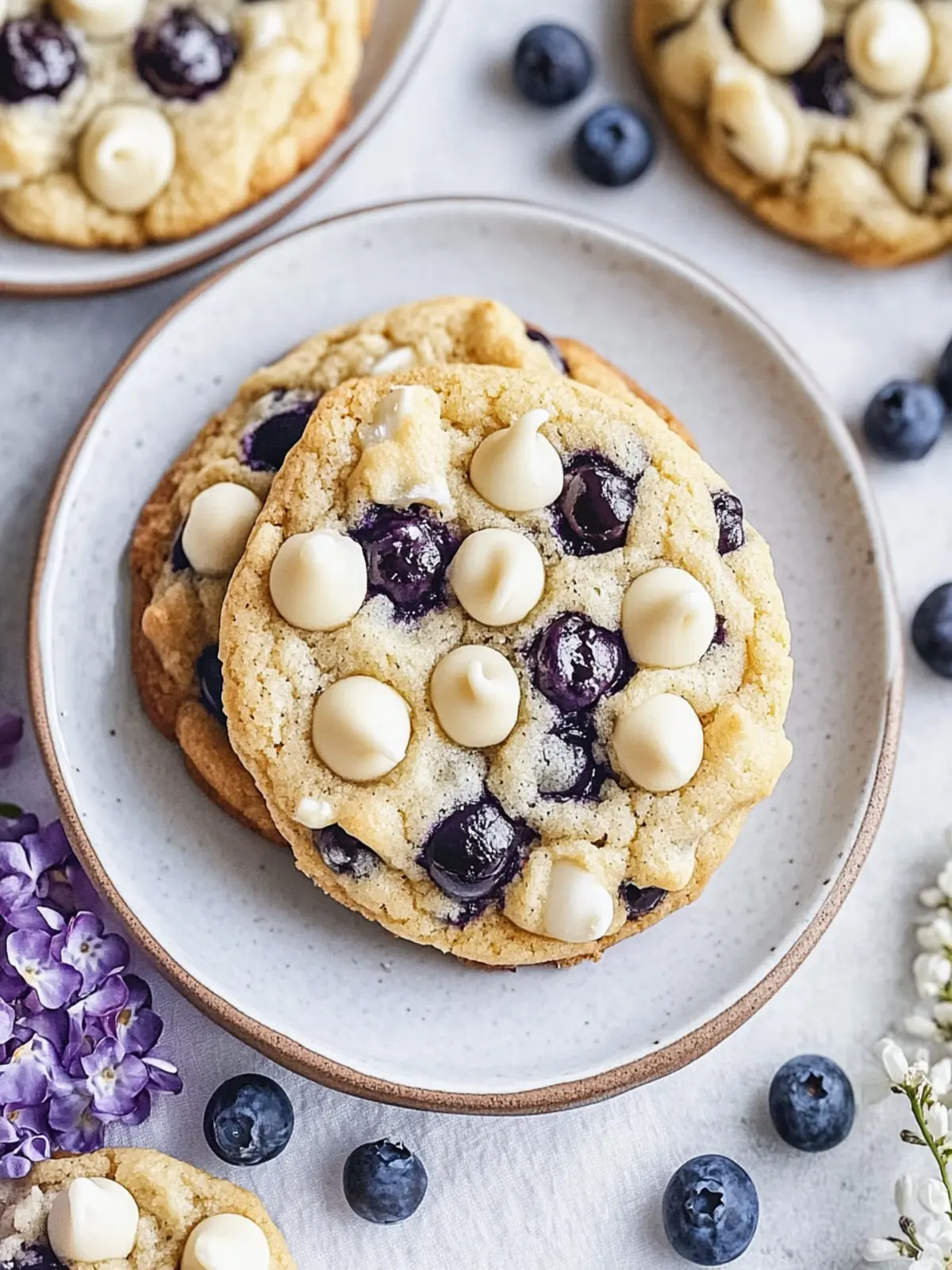 Blueberry White Chocolate Chip Cookies