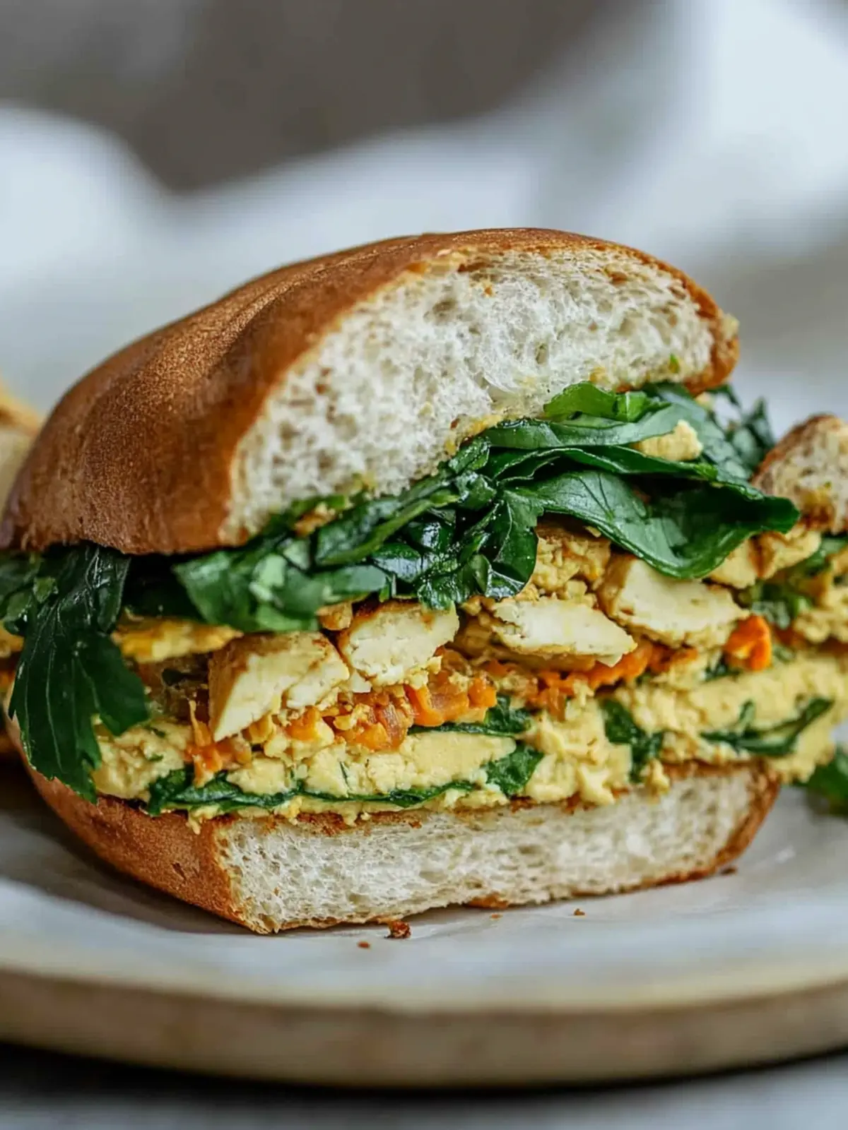 Savory Smoky Shredded Tofu Breakfast Sandwich Delight 3 Smoky Shredded Tofu Breakfast Sandwich