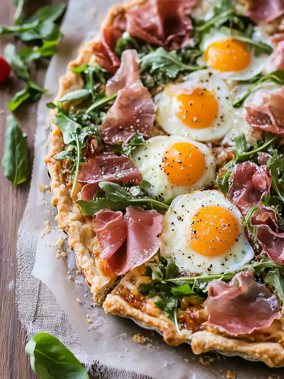 Baked Prosciutto and Egg Breakfast Tart